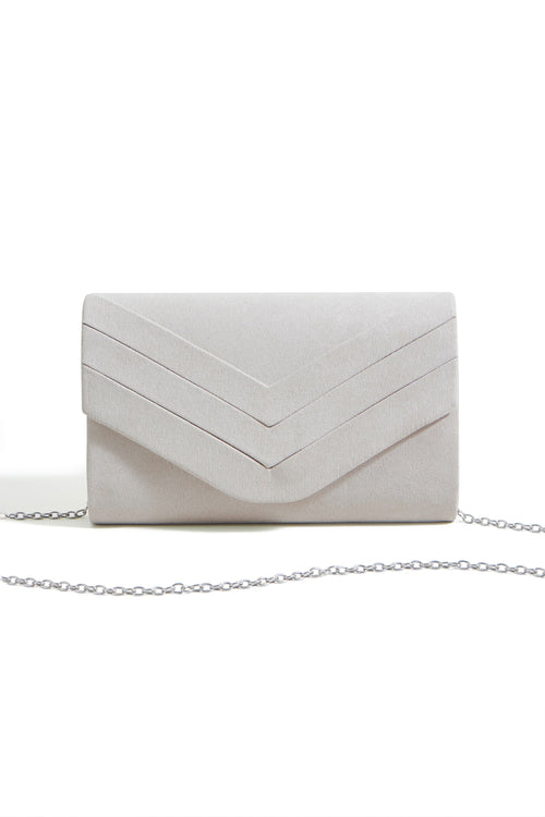 Yumi Ivory Shimmer Envelope Clutch Bag