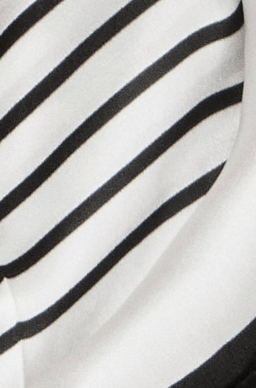 Yumi Ivory 100% Silk Butterfly Stripe Scarf