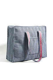 Yumi Black Gingham Quilted Shopper Bag