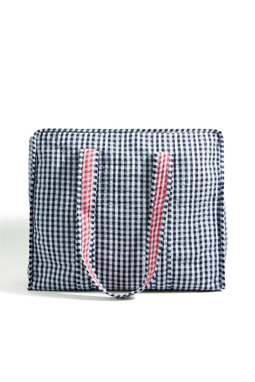 Yumi Black Gingham Quilted Shopper Bag