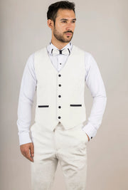 AK-24 - Men's White 3 Piece Velvet Wedding Tuxedo Suit
