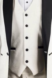 AK-24 - Men's White 3 Piece Velvet Wedding Tuxedo Suit
