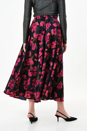 Anza Watermark Floral Print Midaxi Skirt