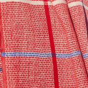 Louche Aoife Fluffy Warm Handle Woven Check Scarf With Tassels - Red