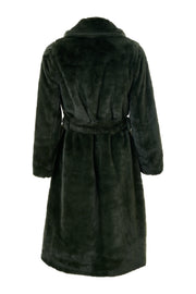 Arinette Faux Fur Tie Waist Coat - Khaki