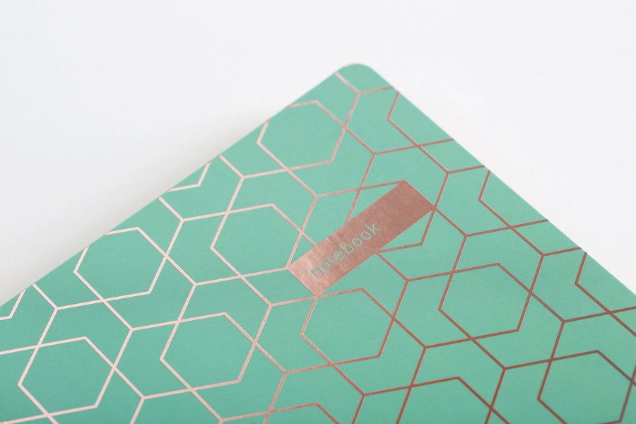 Matilda Myres | A5 Ruled Notebook with Rose Gold Foil | Sage
