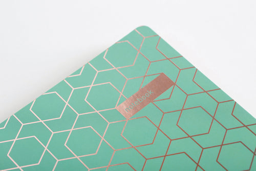Matilda Myres | A5 Ruled Notebook with Rose Gold Foil | Sage