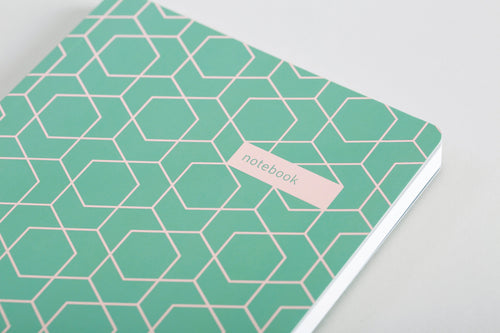 Matilda Myres | A5 Ruled Notebook with Rose Gold Foil | Sage