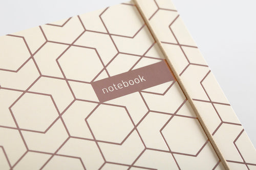 Matilda Myres | A5 Ruled Notebook with Rose Gold Foil | Caramel