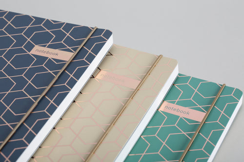 Matilda Myres | A5 Ruled Notebook with Rose Gold Foil | Ivory
