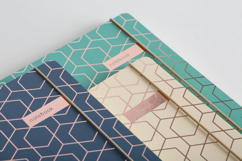 Matilda Myres | A5 Ruled Notebook with Rose Gold Foil | Grey