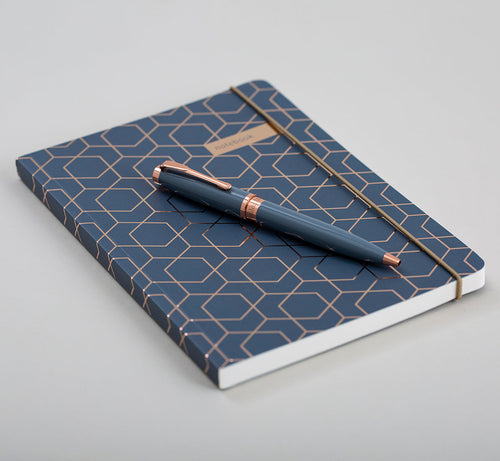 Matilda Myres | Ball Point Pen with Black Ink | Rose Gold & Grey
