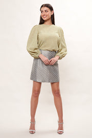 Aubin Disco Floral Jacquard Mini Skirt