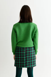 Aubin Winter Check Quilted Mini Skirt – Green