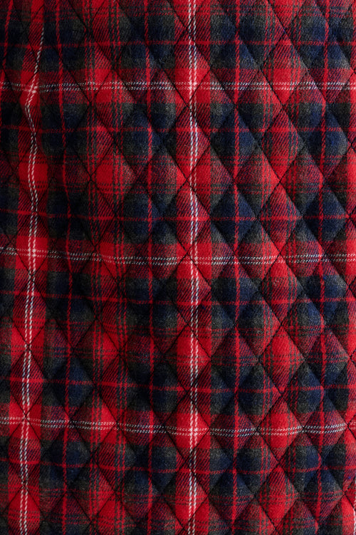 Aubin Winter Check Quilted Mini Skirt – Red