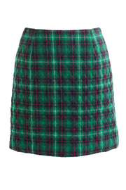 Aubin Winter Check Quilted Mini Skirt – Green