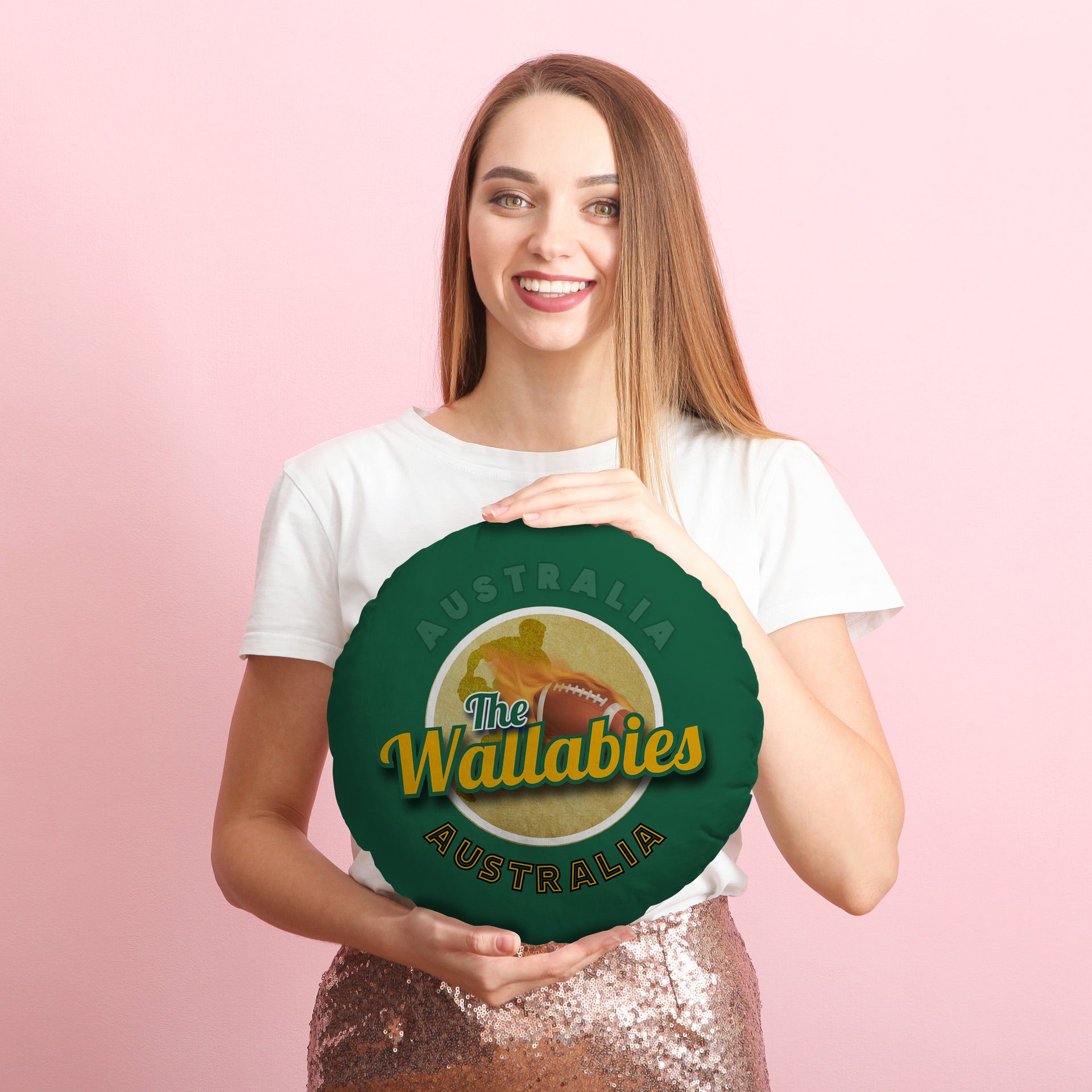 Australia Rugby Union Wallabies  - Legend Collection - Circle Cushion 14"