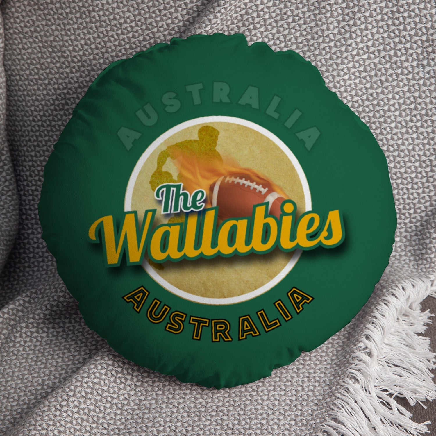 Australia Rugby Union Wallabies  - Legend Collection - Circle Cushion 14"