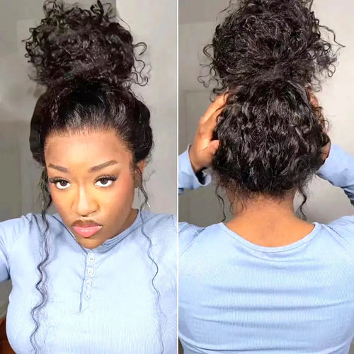 250 Density Deep Curly Wave 360 Full Hd Lace Front Human Hair Wig Water Wave 13X6 Lace Frontal Wig Glueless Wig 100% Human Hair