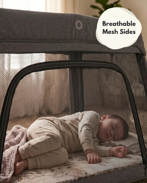 Airpod 3 Travel Cot Includes Newborn Bassinet Insert - Dark Grey