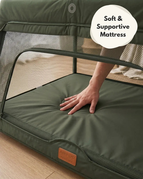 Airpod 3 Travel Cot Includes Newborn Bassinet Insert - Green