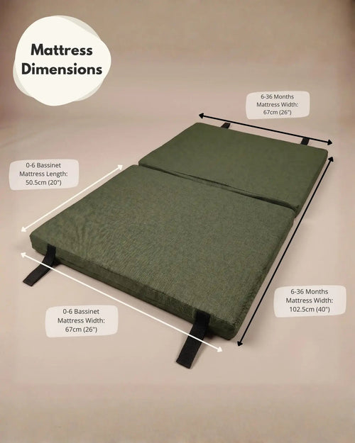 Airpod 3 Travel Cot Includes Newborn Bassinet Insert - Green