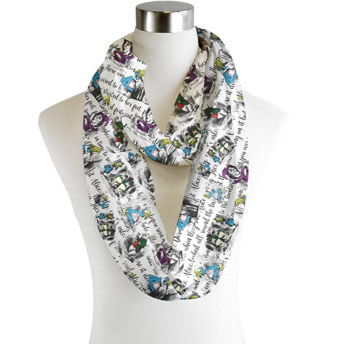 Alice In Wonderland Colourful - Scarf - Infinity  - Chiffon