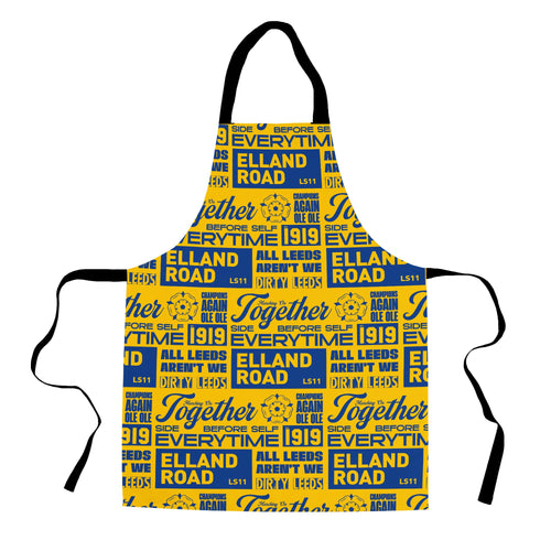 Leeds - Word Montage - Yellow & Blue - Apron