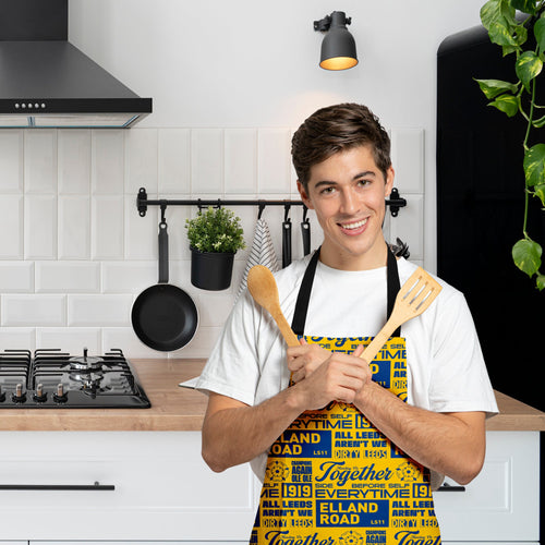 Leeds - Word Montage - Yellow & Blue - Apron