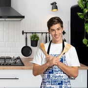 Leeds - Word Montage - White & Blue - Apron