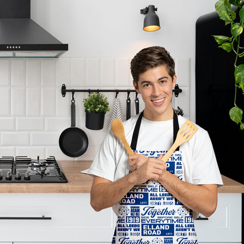 Leeds - Word Montage - White & Blue - Apron