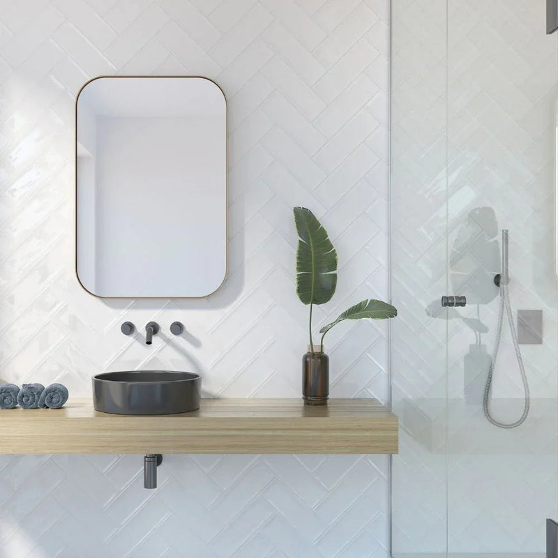 Ariya White Subway Tile 10 x 30cm