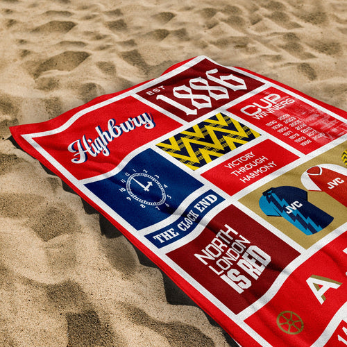 The Gooners History - Beach Towel - 150cm x 75cm