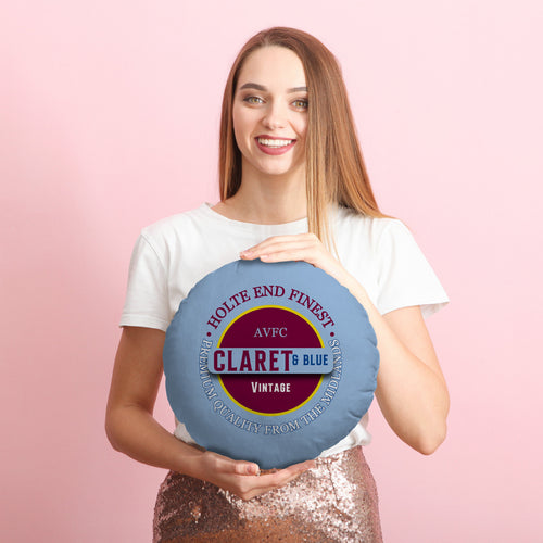 Holte Enders Claret and Blue - Football Legends - Circle Cushion 14"
