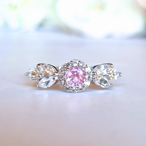 Aurelia Pink Sapphire Ring in Sterling Silver