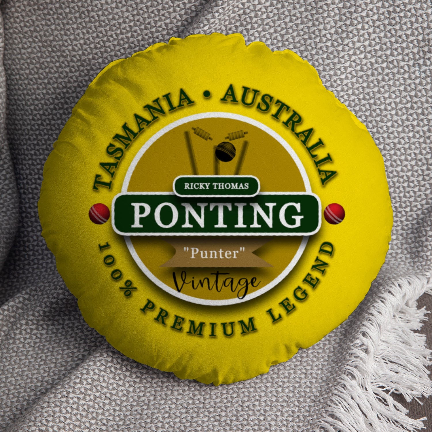 Australia Ponting  - Legend Collection - Circle Cushion 14"