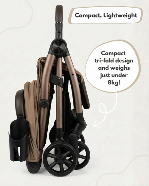 Venture Avio Compact Travel Baby Stroller - Truffle