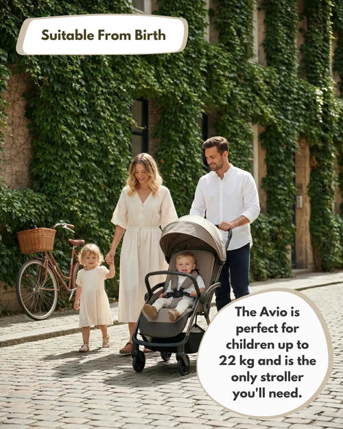 Venture Avio Compact Travel Baby Stroller - Truffle