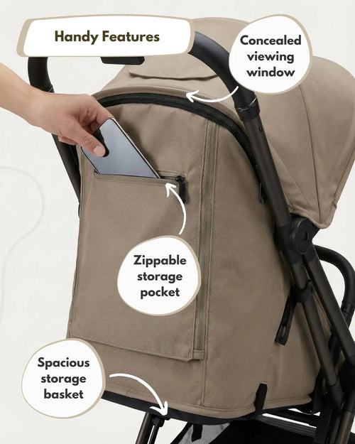 Venture Avio Compact Travel Baby Stroller - Truffle