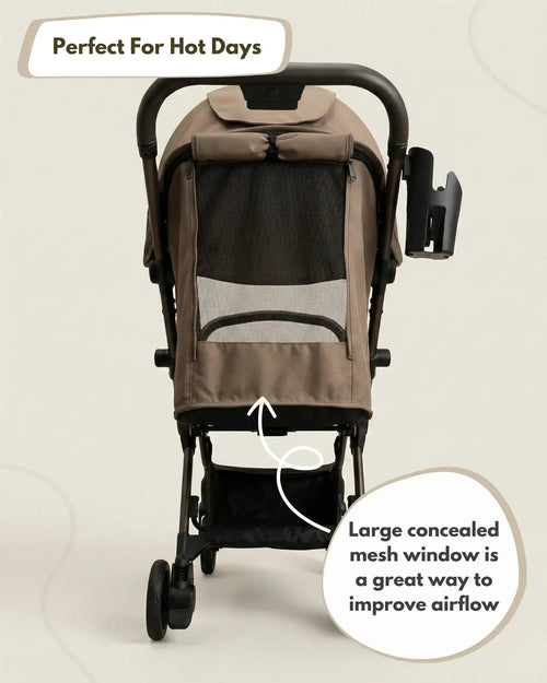 Venture Avio Compact Travel Baby Stroller - Truffle
