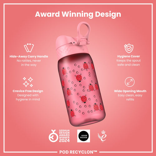 Leak Proof Kids' Water Bottle, Recyclon, Ladybugs, 350ml (12oz)