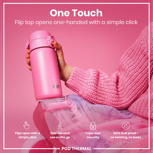 Leak Proof Thermal Steel Water Bottle, Insulated, Rose Bloom, 320ml (11oz)