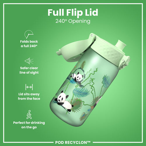 Leak Proof Kids' Water Bottle, Recyclon, Pandas, 350ml (12oz)