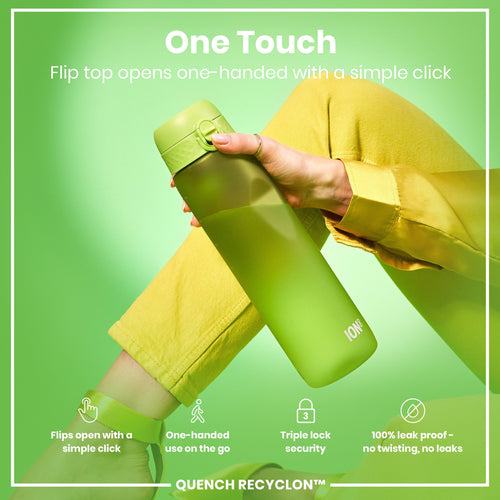 Leak Proof 1 litre Water Bottle, Recyclon, Green, 1L