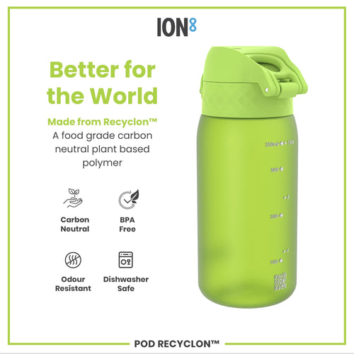 Leak Proof Kids Water Bottle, Recyclon, Green, 350ml (12oz)