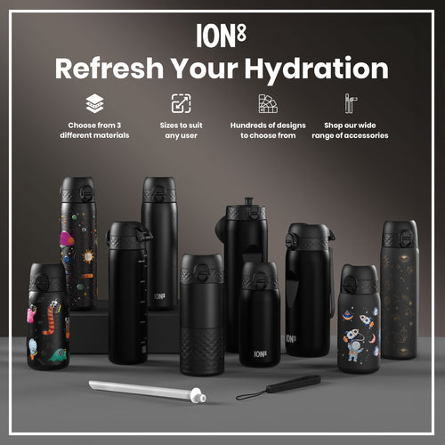 Leak Proof 1 litre Water Bottle, Recyclon, Black, 1L