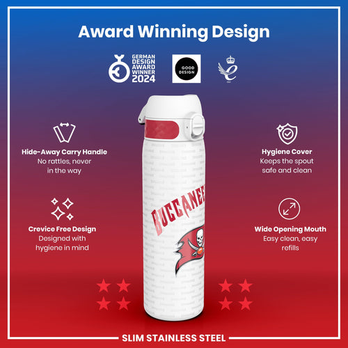 Leak Proof NFL Water Bottle, Stainless Steel, Arizona Cardinals, 600ml (20oz)