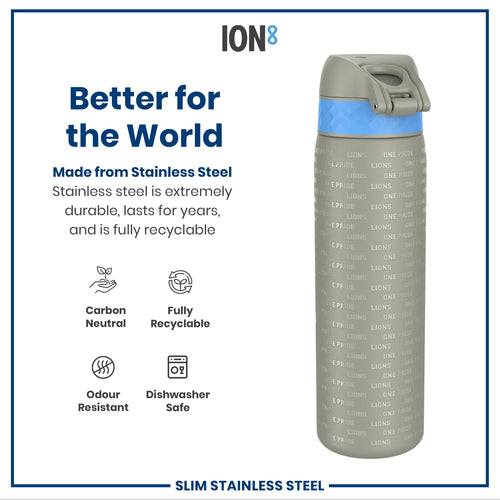 Leak Proof NFL Water Bottle, Stainless Steel, Detroit Lions, 600ml (20oz)