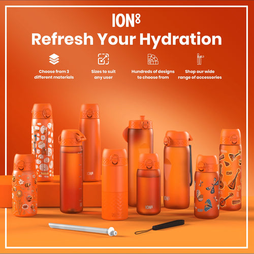 Leak Proof Slim Water Bottle, Recyclon, Music, 500ml (18oz)