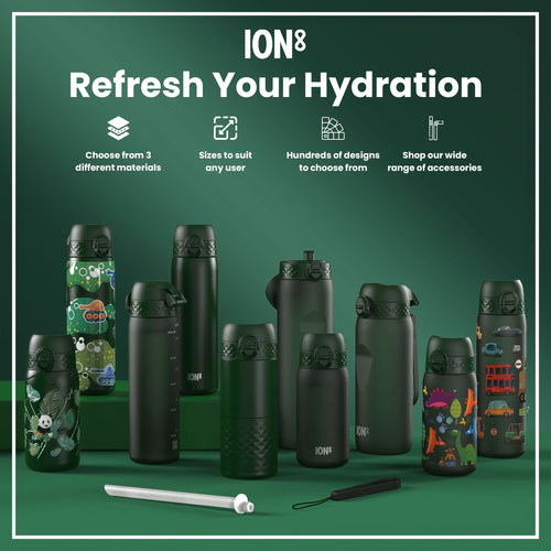 Leak Proof Slim Water Bottle, Stainless Steel, Tanks, 600ml (20oz)